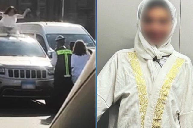 كشف غموض واقعة جلوس فتاة علي سيارة فوق كوبري 6 أكتوبر
