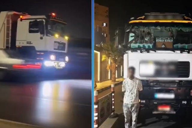 بمدينة نصر : القبض علي سائق سيارة نقل للسير عكس الاتجاه